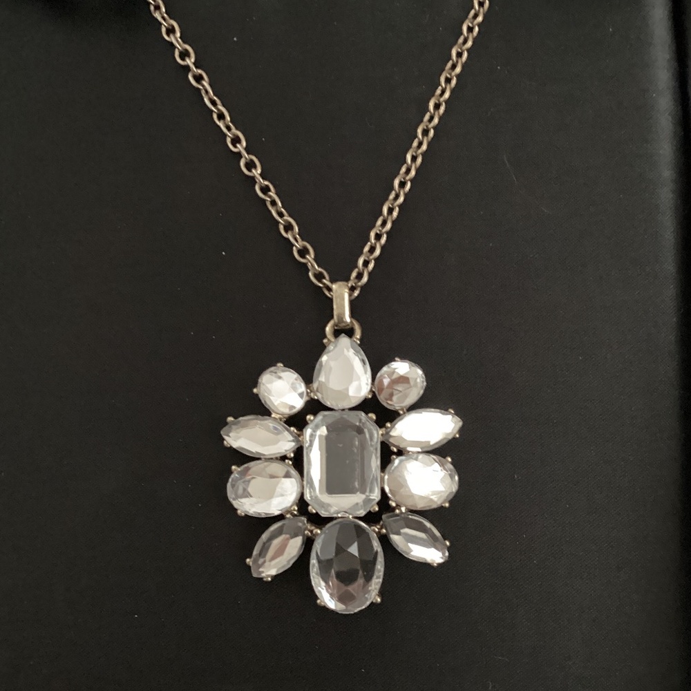 J.Crew Flower Pendant Drop Necklace